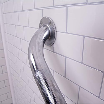 Carex Textured Grab Bars for Bathtubs and Showers - Grab Bars for Bathroom Safety - 12 inch Durable Stainless Steel Shower Handle Serves as Handicap Grab Bar and Elderly Assistance Products - size: (Pack of 1)