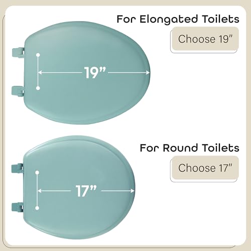 Soft Standard Vinyl Toilet Seat, Light Green, 17 in | Toilet-Seat Construction: Contoured Seat Profile and Durable Finish Create a Polished Fixture Update. - color: Light Green, size: 17 Inch, style: Vinyl