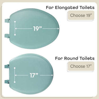 Soft Standard Vinyl Toilet Seat, Light Green, 17 in | Toilet-Seat Construction: Contoured Seat Profile and Durable Finish Create a Polished Fixture Update. - color: Light Green, size: 17 Inch, style: Vinyl