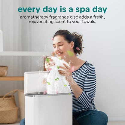 SereneLife Luxury Rectangle Towel Warmer - Spa & Bathroom Heater with Custom Fragrance, Auto Shut-Off, Fits 2 large Towels, Blankets, Bathrobes, PJ's - Perfect Gift for Him & Her (Silver) - color: Silver