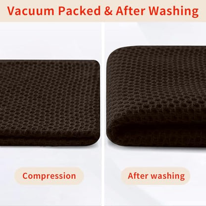 Homaxy 100% Cotton Waffle Weave Kitchen Dish Cloths, 9-Pack, Dark Brown | Ultra Soft Absorbent Dish Towels, Quick Drying Dish Rags with Hanging Loop, 12 x 12 Inches - color: Dark Brown, size: 12 x 12 - 9 Pack