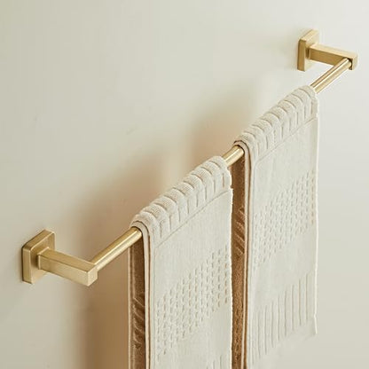Wall Mounted Towel Rack for Bathroom, 24 Inch Brushed Light Gold Towel Bar with Stainless Rack and Hand Towel Holder, Bathroom Towel Racks and Shower Towel Rack (Gold, 26 Inch) - color: Brushed Light Gold, size: 24In