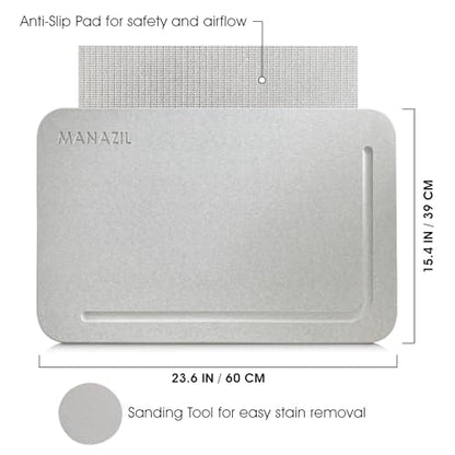 Stone Bath Mat – Diatomaceous Earth Shower Mat 24"x16", Non-Slip, Super Absorbent, Quick-Drying, Easy to Clean, Diatomite Bathroom Floor Mat (Grey)
