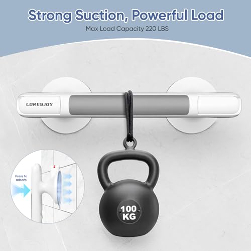Grab Bars for Bathtubs and Showers, 2-PCS | With Indicator, Suction Cup Shower Handle, Surface Safety Grip, Strip Locking Latches Removable - color: 2-PCS