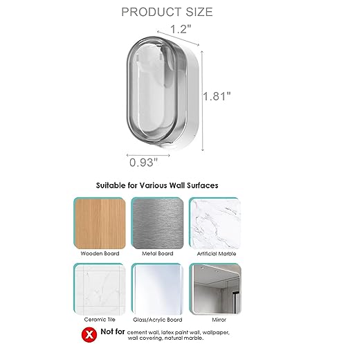 BALUCA 3 PCS Travel Toothbrush Head Covers Caps, Tooth Brush Protector Case Wall Mounted Hanging Rack Organizer for Travel, Camping, Bathroom, School, Business (Grey) - color: Grey