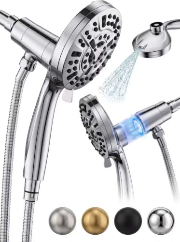 High Pressure Handheld Shower Head Chrome,9 Function Sprays Magnetic Rain Shower Head with Handheld,Anti-clog Nozzles, Built-in Power Wash to Clean Tub - color: Chrome