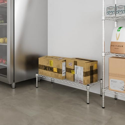 14" Deep x 36" Wide x 8" Height 1-Tier Wire Shelving Kit | NSF Commercial Storage Rack Unit - size: 14" Deep x 36" Wide