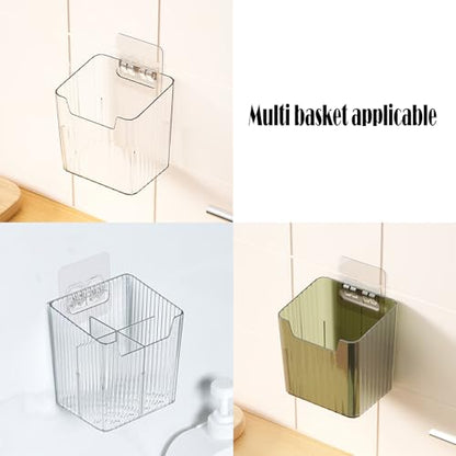 Lae Nuvole Shower Caddy Adhesive Pads, No Drilling, Clear PC, 4 Pack | 2.4x2.4 inch Waterproof replacement hooks for shower shelf, soap holder, or kitchen rack, sticks to tile, glass, marble - size: 2.4x2.4 inch