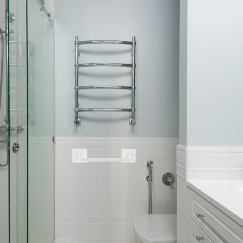 OUNONA 2pcs Towel Bar for Bathroom Wall - No Drilling Adhesive Wall Hand Or Body Towel Hanger for Kitchen and Laundry - Easy Install & Water-Resistant Contemporary Bathrobe Slippers Organizer