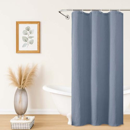 Aiyufeng 3D Textured Sky Blue Small Shower Curtain for Bathroom, Fabric Shower Curtain Heavy Duty Cloth, Stall Size Narrow Bathroom Curtains, Machine Washable, 36x72 Inches - color: Sky Blue, size: 36"W x 72"L (Pack of 1)