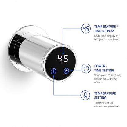 Bathroom Heated Towel Rack, Chrome Towel Warmer,2Bars,110V | Smart Touch Control, Wall Mounted, Concealed Hardwired, Stainless Steel, Dry Towels in Modern Bathrooms, Space-Saving Design - color: Chrome-2 Bars