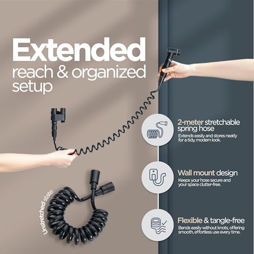 Handheld Bidet Sprayer for Toilet Baby Cloth Diaper Spraying Kit Bathroom Toilet Bidet Attachment Set for Bathing Pets and Feminine Hygiene Matte Black - color: Black Matte