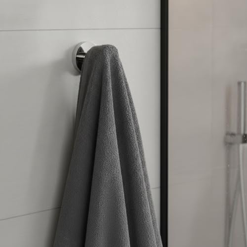 Wall Hook Stainless Steel Adhesive Mount for Bathroom Tile and Glass, Drill-Free Holder for Wet Towels and Robes (1 Piece) - size: 2.05 x 2.28 x 2.13 in