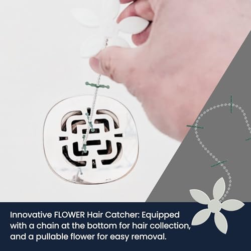 Performore Shower Drain Hair Catcher – 4.5" Stainless Steel Drain Cover & Strainer, Rust-Resistant, Easy to Clean, Anti-Clog Hair Trap for Bathroom or Bathtub