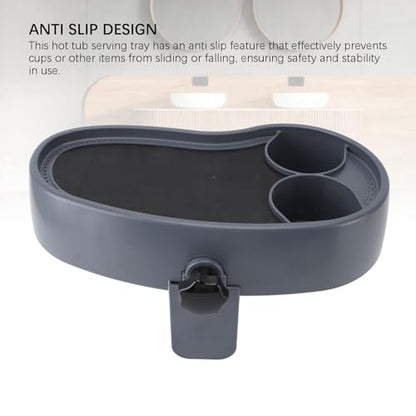 Hot Tub Tray, Adjustable Plastic Anti Slip with Cup Holder Hot Tub Serving Tray for Beverage Books Food