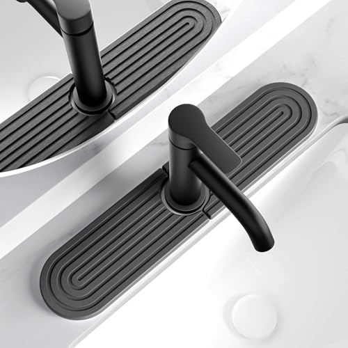 Dreatim Kitchen Faucet Absorbent Mat - Diatomite Stone Sink Tray, Quick Drying, Modern Design - Durable Faucet Drip Mat for Kitchen Sink and Bathroom Counter [17.7" x 3.9", Dark Grey] - color: Dark Gray, size: 17.7" x 3.9"