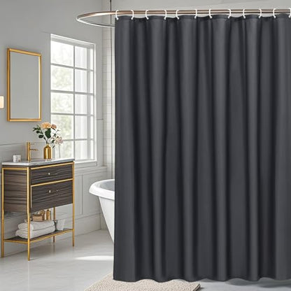 AooHome Stall Shower Curtain 36 Width x 72 Height Inch, Solid Fabric Bathroom Curtain for Hotel with Hooks, Water Repellent, Dark Grey - color: Dark Grey, size: 36"W x 72"L (Pack of 1)