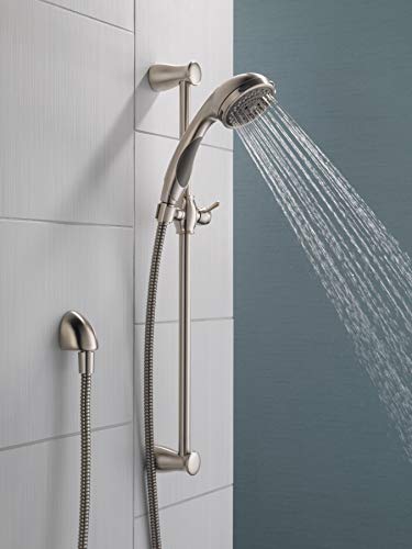 Delta Faucet 3-Spray Touch-Clean Wall-Mount Slide Bar Hand Held Shower with Hose, Stainless 57014-SS - color: Stainless
