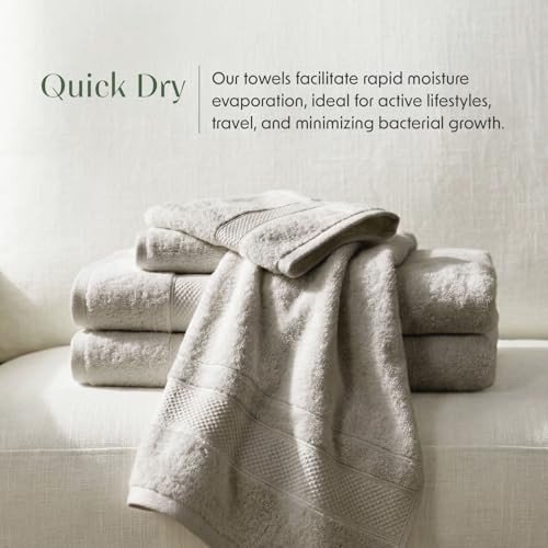 Luxury 100% Cotton Bath Towels Set | 4-Pack | Premium Grey | 700 GSM | Premium Bath Towels | Ultra Soft Thick Plush & Highly Absorbent | Luxury Hotel & Spa Bathroom Towels - color: High Rise Grey, size: 4 Pack Bath