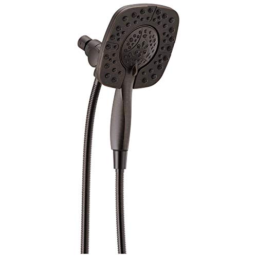Delta 4-Setting In2ition 2-in-1 Dual Shower Head with HandHeld Spray, Venetian Bronze Detachable Shower Head with Hose, Showerhead, 1.75 GPM Flow Rate, Venetian Bronze 58498-RB - color: Venetian Bronze