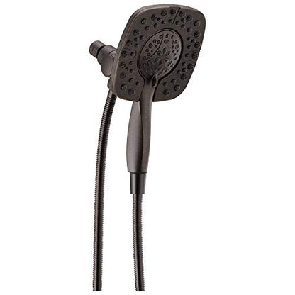 Delta 4-Setting In2ition 2-in-1 Dual Shower Head with HandHeld Spray, Venetian Bronze Detachable Shower Head with Hose, Showerhead, 1.75 GPM Flow Rate, Venetian Bronze 58498-RB - color: Venetian Bronze