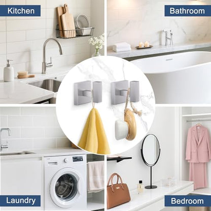 TURS 5-Pieces Brushed Nickel Bathroom Hardware Accessories Set 23.6" Towel Bar Set Wall Mounted Square Toilet Paper Holder with Shelf Stainless Steel - color: Brushed Nickel