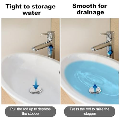 2pcs Bathroom Sink Pop Up Stoppers, 4-7/8 Height 1-1/4 Diameter for Moen | Plastic Clear Trailer Light Cover, Smart Snap-In Design, Compatible with BARGMAN 34-78-517, 515, 522