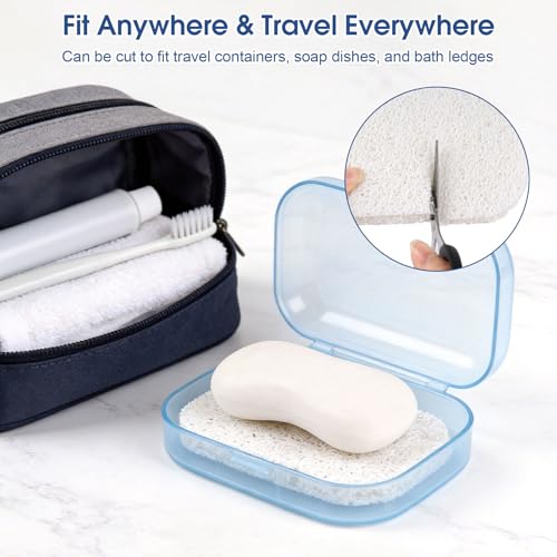 8 Pack Soap Holder, White Bar Soap Saver Dish for Shower, 4.5" x 3" | High-Efficiency Drainage & Non-Slip, Lift Pads Sponge Tray for Kitchen Sink, Bathroom, Travel, Hotel Cleaning Supplies - color: White