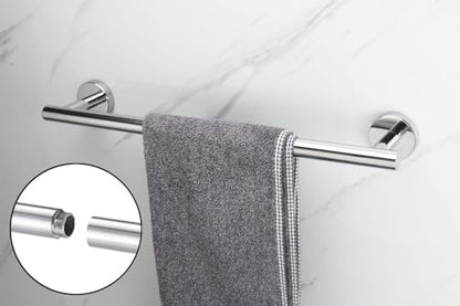 TocTen Bath Towel Bar - Thicken SUS304 Stainless Steel Bathroom Towel Holder, Towel Rod for Bathroom Heavy Duty Wall Mounted Towel Rack Hanger (18IN, Polished Chrome) - color: Chrome, size: 18IN
