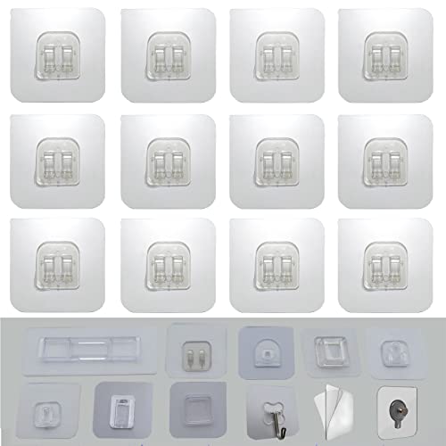 12 PCS Wall Mounted Replacement Sticky Pads for Kitchen Bathroom Shower Caddy Organizer Rack Holder Nail Free Adhesive Hooks (Claw Shape) - color: Claw Shape