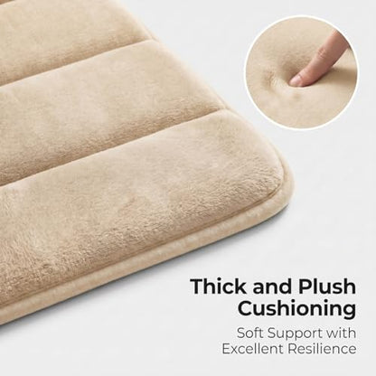 Bathroom Rugs Set 3 Piece, Memory Foam Bath Rugs, Non Slip Washable Bathroom Rug Set, Extra Soft Absorbent Bath Mats with U-Shaped Toilet Rug, Camel - color: Camel