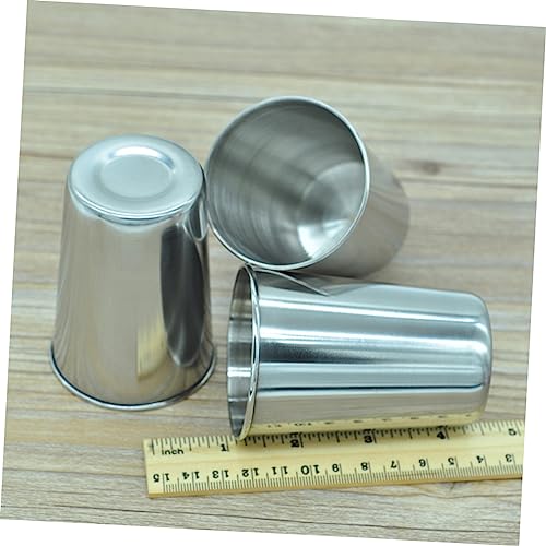 2pcs Stainless Steel Tumbler Versatile Cups for Toothbrush Beverages More Silver Finish Easy to Clean for Bathroom Kitchen Parties - size: 6X6cm