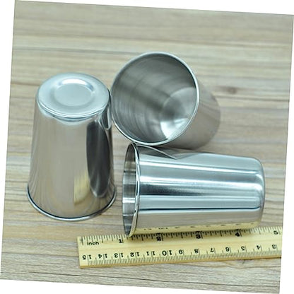2pcs Stainless Steel Tumbler Versatile Cups for Toothbrush Beverages More Silver Finish Easy to Clean for Bathroom Kitchen Parties - size: 6X6cm