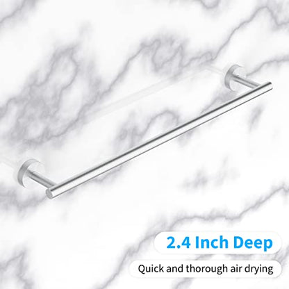 Cilee 2 Pieces Brushed Nickel Bathroom Towel Bar, 24 Inch Towel Holder | Double Towel Racks, Bathroom Towel Holder, Towel Hanger for Bathroom Stainless Steel Wall Mount - color: Brushed Nickel, size: 24inch