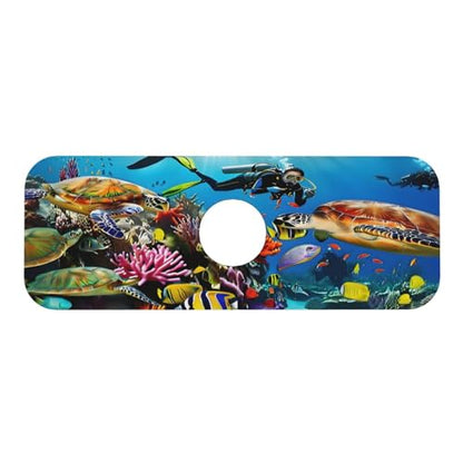 Marine turtle Kitchen sink faucet pad, strong water absorption, anti slip, easy to clean, very suitable for splash and drip prevention, suitable for kitchens and bathrooms - color: Marine turtle