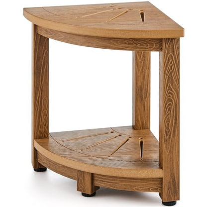 VEVOR 16.5" Shower Stool, HDPS Waterproof Shower Bench for Inside Shower, 350lbsCorner Shower Stool for Shaving Legs, Plastic Shower Seat with Storage Shelf for Inside & Outside Shower