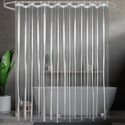 UFRIDAY Extra Wide Shower Curtain Liner 96 x72 inches,9G EVA Clear Shower Curtain Liner Shower Curtain with 5 Bottom Magnets and 16 Grommet Holes, Transparent,Waterproof - size: 96"W x 72"L (Pack of 1)
