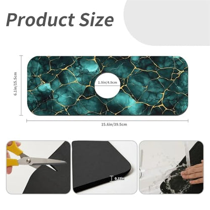 Faucet Fast Absorbent Pad - Emerald Gold Marble , Suitable For Kitchen, Bathroom, Island And Other Scenes - color: Emerald Gold Marble