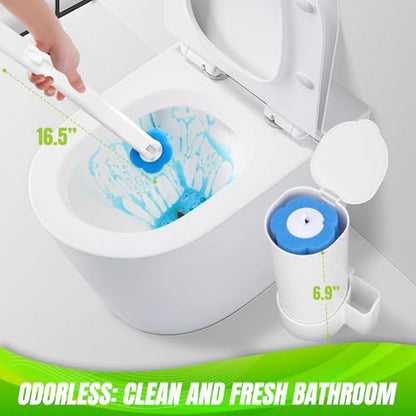 Disposable Toilet Brush Cleaning System with 54pcs Refills Pads, Toilet Wand Kit, Toilet Bowl Cleaner Brush for Bathroom Maintenance (2-Set) - size: 2 Brush+54 Refills