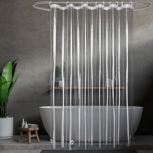 UFRIDAY 9G Clear Shower Curtain Liner 60 x 72 inches Heavy Duty Waterproof EVA Plastic Shower Curtain Liner with 5 Bottom Magnets and 10 Grommet Holes - size: 60"W x 72"L (Pack of 1)