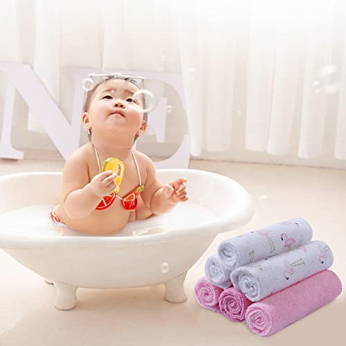 softan Baby Washcloths, 24Pack Baby Wash Cloths Extra Soft & Ultra Absorbent, Baby Towels and Washcloths Face Towel Unisex for Boys Girls Body, Washclothes Gentle on Sensitive Skin, 9x9 Flamingos - color: Flamingos