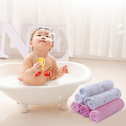 softan Baby Washcloths, 24Pack Baby Wash Cloths Extra Soft & Ultra Absorbent, Baby Towels and Washcloths Face Towel Unisex for Boys Girls Body, Washclothes Gentle on Sensitive Skin, 9x9 Flamingos - color: Flamingos