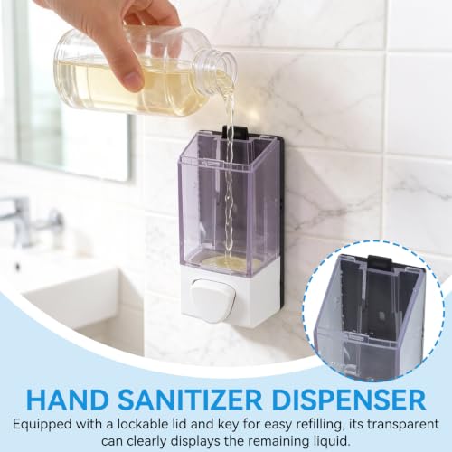 Soap Dispensers, Hand Soap Dispenser Wall Mount Refillable Soap Dispenser Box 17oz 350ml Liquid Soap Dispenser Pump for Bathroom Home Kitchen