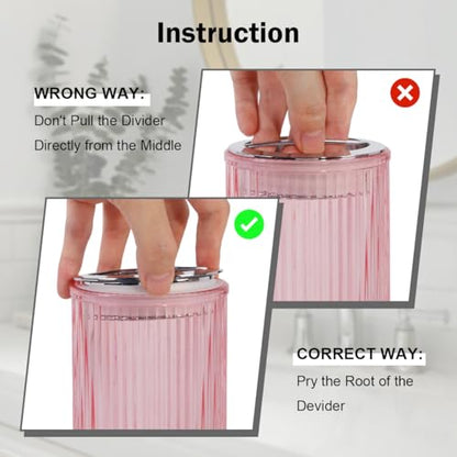 Pink Toothbrush Holders for Bathrooms, 2pcs Glass Toothbrush Holder and 12oz Bathroom Tumbler Cup Set, Silver Tooth Brush and Toothpaste Organizer for Bathroom Vanity Countertop - color: Pink Silver