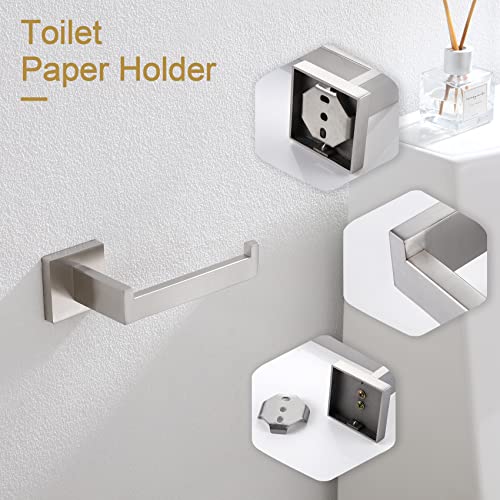 KOKOSIRI Toilet Paper Roll Holder Brushed Nickel Toilet Paper Holder Stainless Steel for Kitchen Bathroom Dispenser Wall Mounted, 2 Pack, B2003BR-P2 - color: Brushed Nickel, size: Without Shelf(2 Pack)
