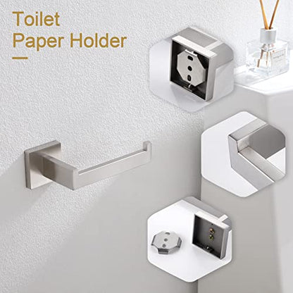 KOKOSIRI Toilet Paper Roll Holder Brushed Nickel Toilet Paper Holder Stainless Steel for Kitchen Bathroom Dispenser Wall Mounted, 2 Pack, B2003BR-P2 - color: Brushed Nickel, size: Without Shelf(2 Pack)