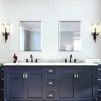 Beveled Mirror 18x24 Frameless Bathroom Wall Mirror Shatterproof | Modern Wall Mount Vanity Mirror, Hangs Horizontally or Vertically, for Over Sink, Living Room, Bedroom, Upgraded Packing - size: 18"L x 24"W