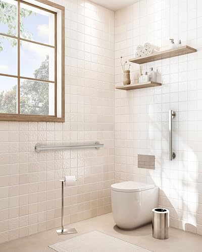 Gatco 672SN Nouveau 24" L Grab Bar, Satin Nickel/ADA Compliant Stainless Steel Safety Grab Bar for Bathroom - color: Satin Nickel, size: 24 Inch