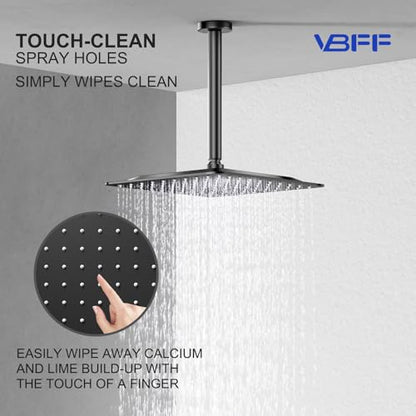 VBFF-Shower Head,rain shower head, 8 inch- Square Shower Head, 1.8 GPM Flow Rate, rainfall showerhead,VBFF07 (Matte Black) - color: Matte Black, size: 8 Inch
