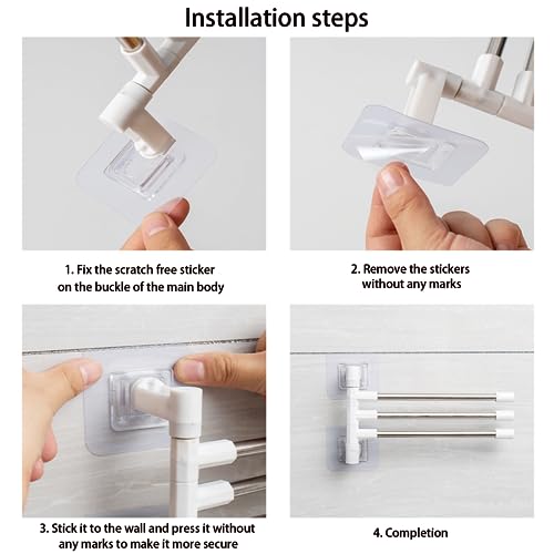 Swivel Towel Rail, 2PCS Folding Towel Holder 5-Arm Towel Rack Wall Mounted Stainless steel Towel Hanger Towel Storage Rack Towel Rails for Bathroom Toilet Kitchen